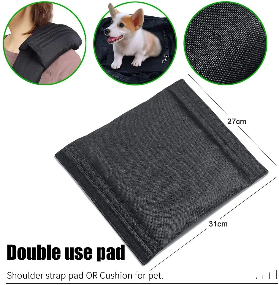 🐶 Dog Cat Sling Carrier Adjustable Padded Shoulder Strap with Mesh Pocket for Outdoor Travel