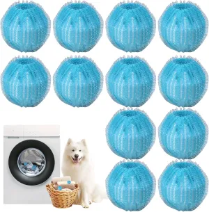 12 PCS Pet Hair Remover for Laundry, Reusable Dog Hair Remover for Laundry, Laundry Pet Hair Catcher for Clothes, Bedding, That Wont Damage Your Clothes