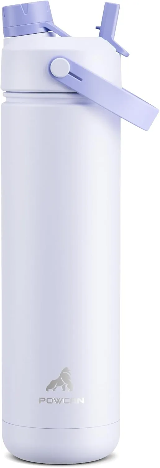 26 oz Insulated Water Bottle with 2-in-1 Straw and Spout Lid, Keep Cold 24H, Leak-Proof, Fits in Car Cup Holder, Stainless Steel Water Bottle for Sports, Travel, and School (Lupine)