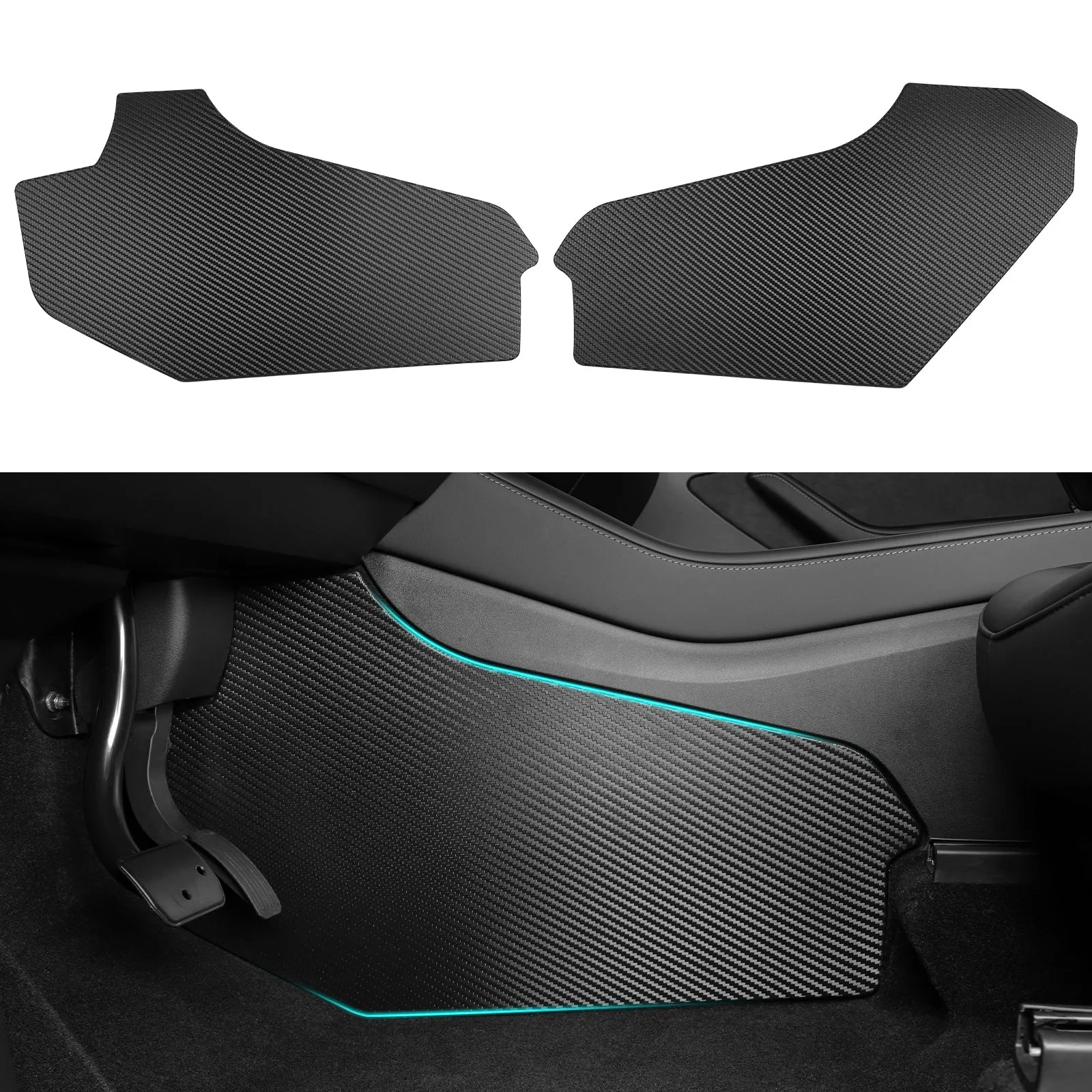 2PCS Central Control Side Anti-Kick Mat for Tesla Model Y or Tesla Model 3 Accessories