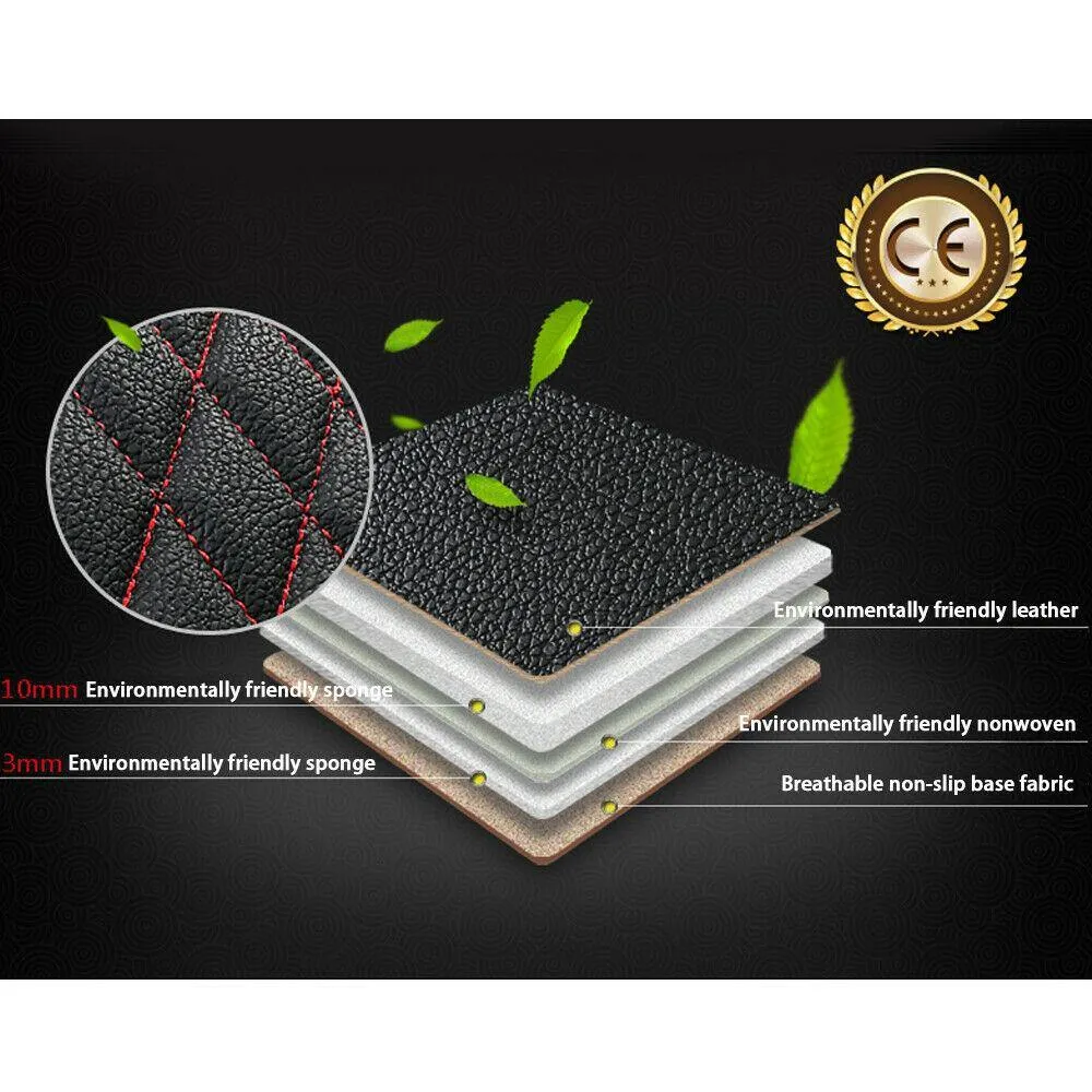 3D Car Seat Cover Leather Front Rear Cushion Full Set Pad Mat