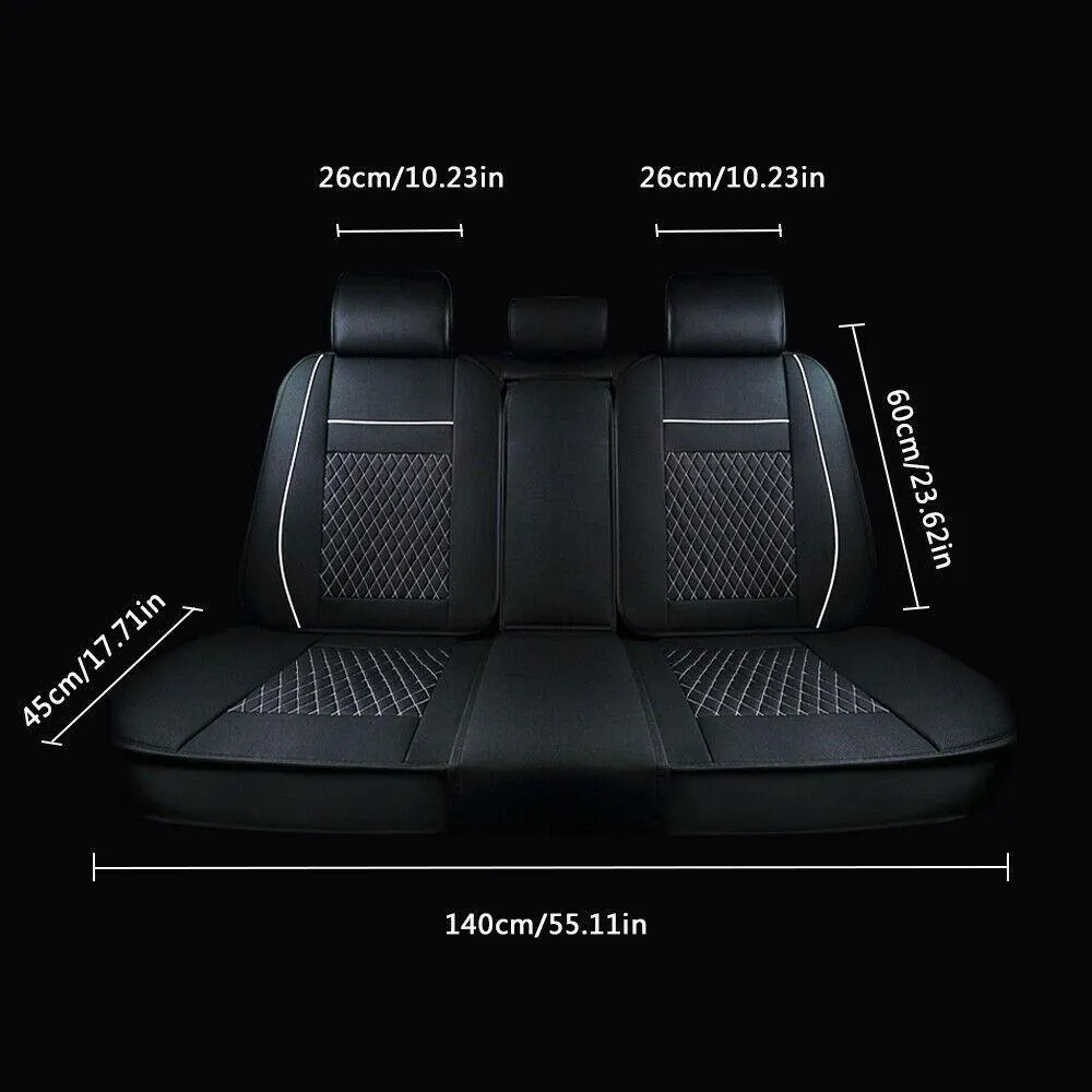 3D Car Seat Cover Leather Front Rear Cushion Full Set Pad Mat