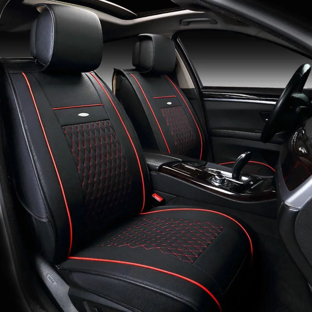 3D Car Seat Cover Leather Front Rear Cushion Full Set Pad Mat