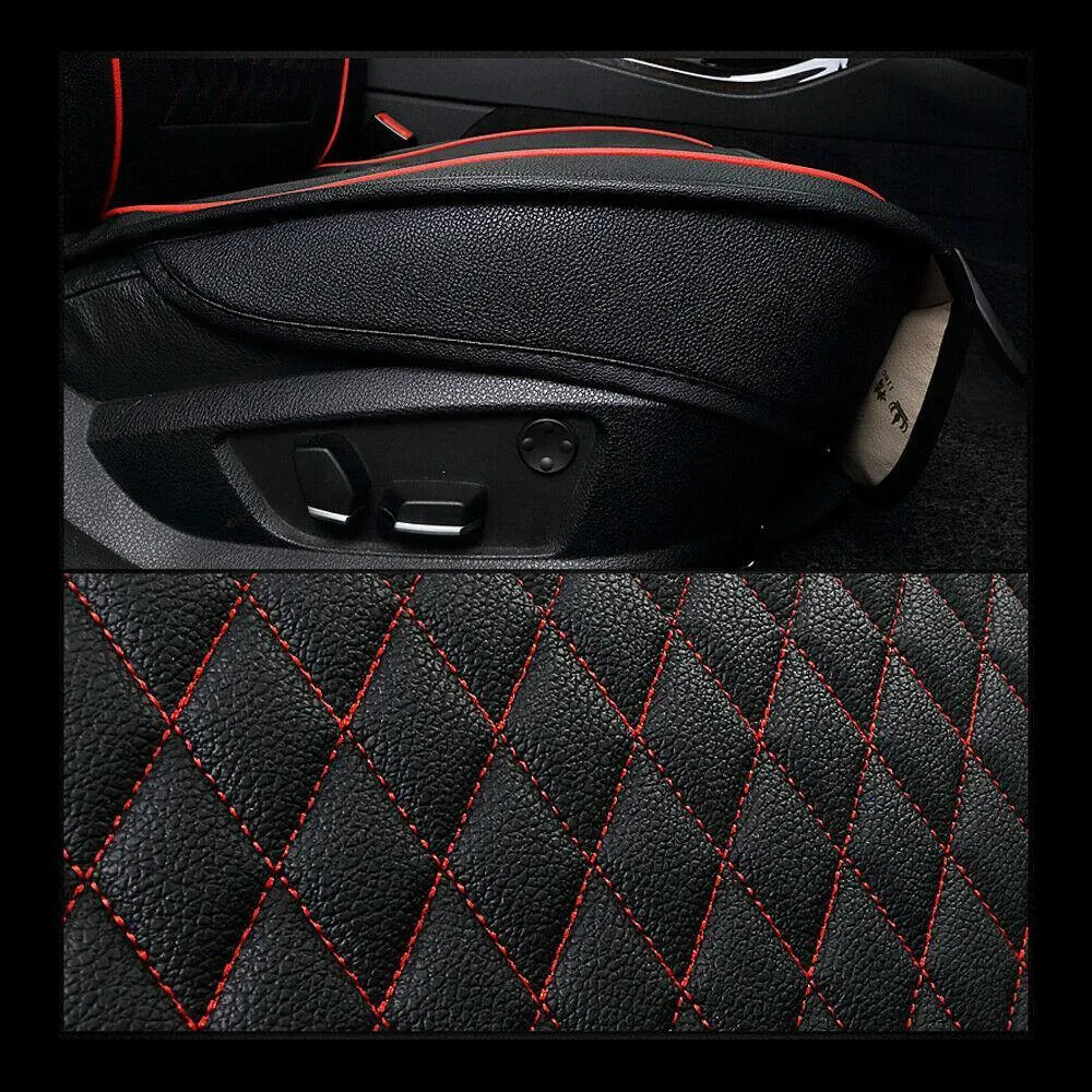 3D Car Seat Cover Leather Front Rear Cushion Full Set Pad Mat
