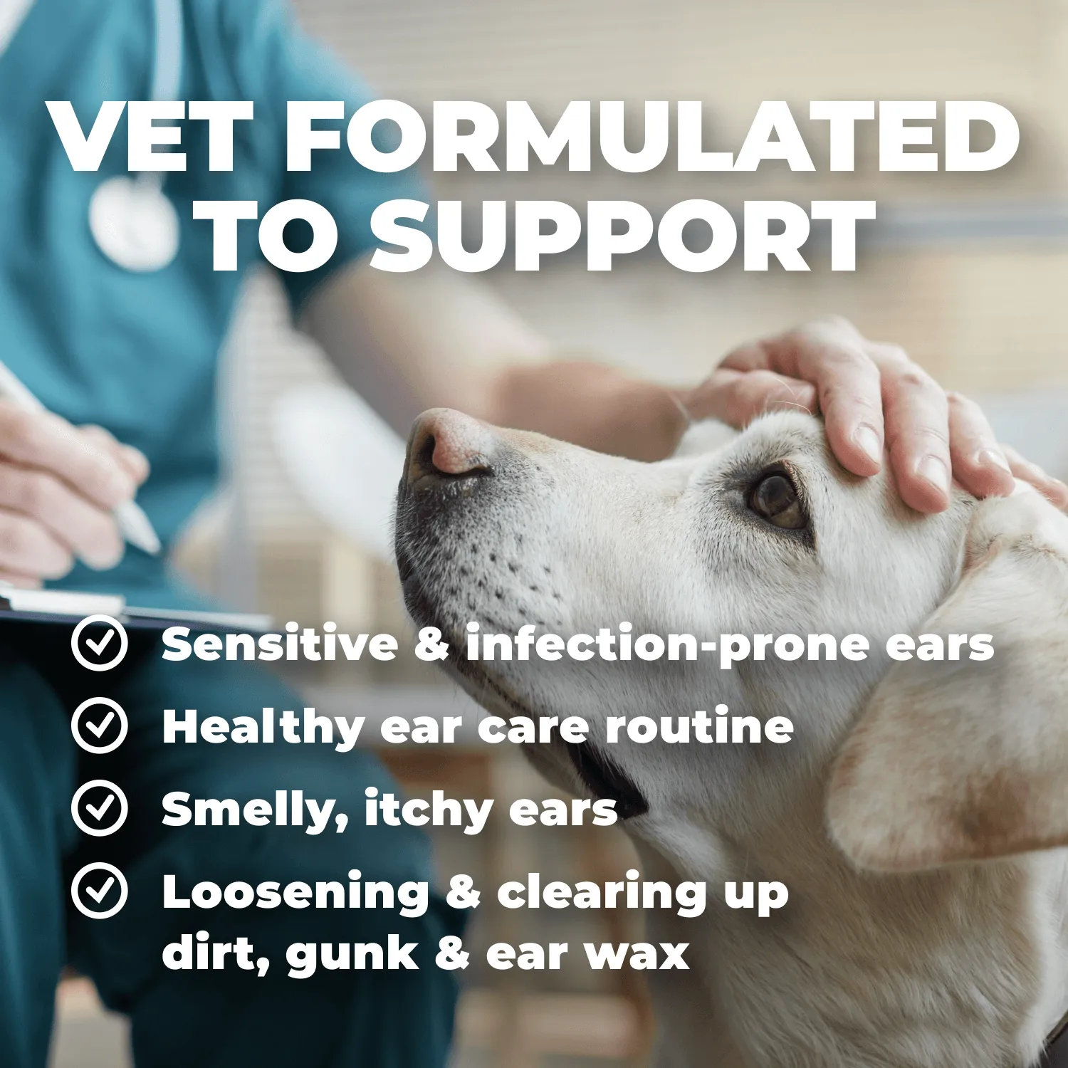 4-in-1 Ear Cleaner for Dogs & Cats - Cleaning Solution for Healthy Ears