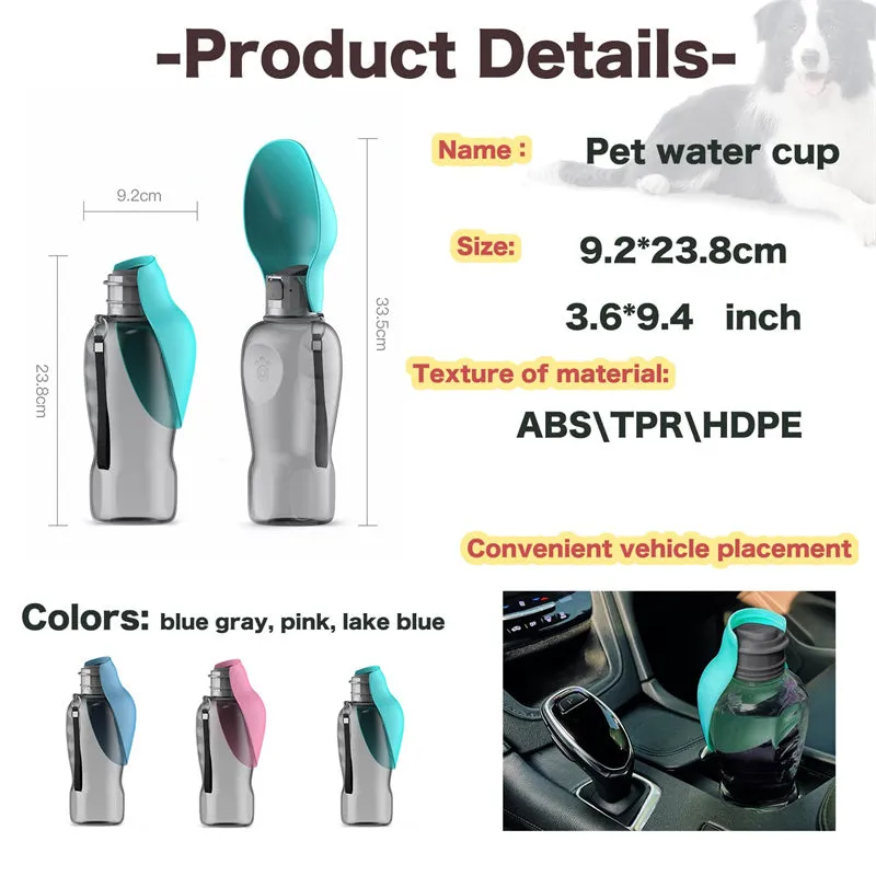 800ml Dogs Water Bottle, Pet Water Cup