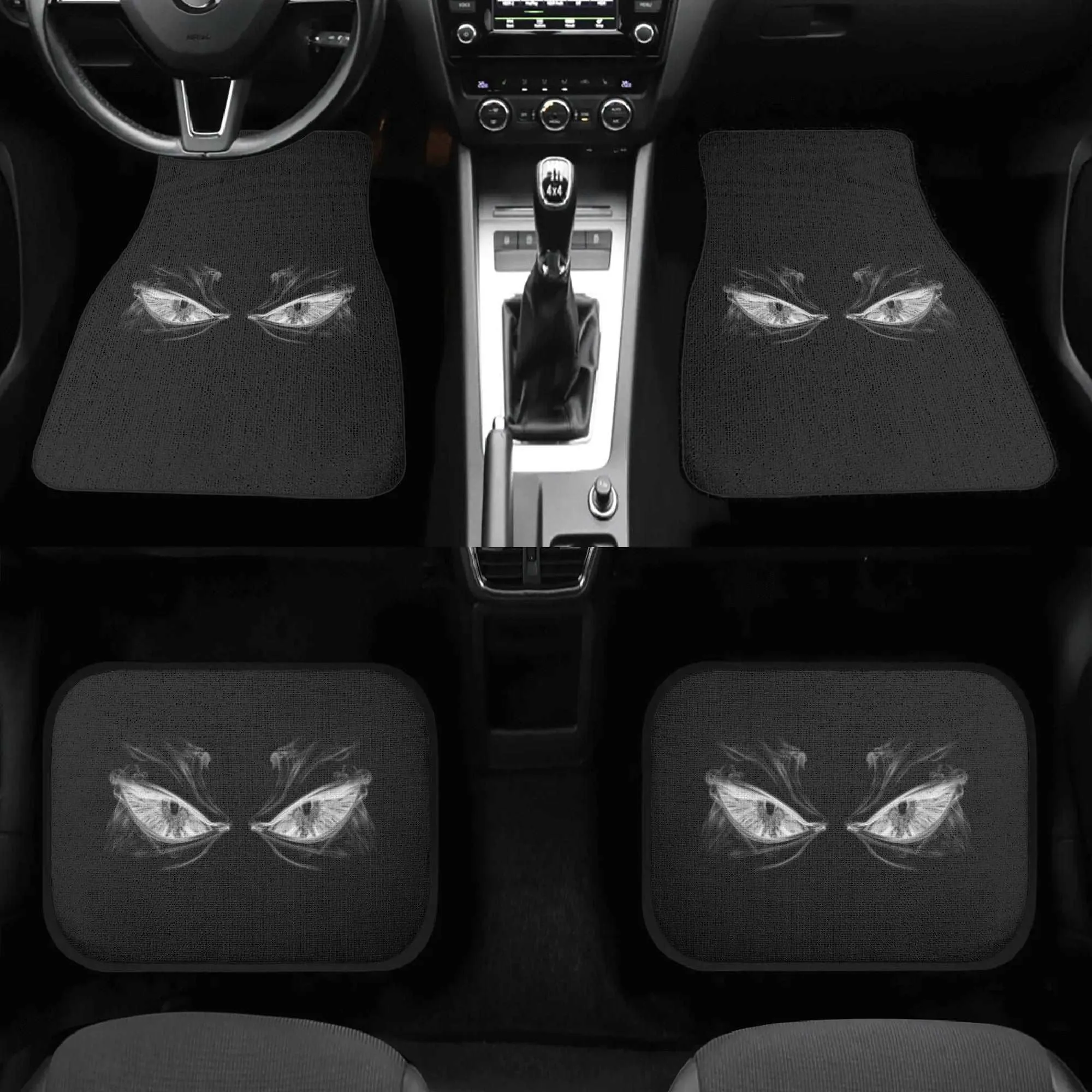 Angry Eyes 4PC Floor Mat Set