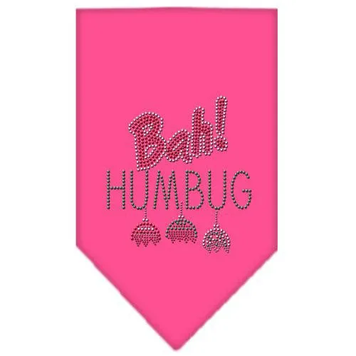 Bah Humbug Rhinestone Bandana Bright Pink Small