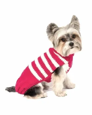 Between the Lines Berry Pink Alpaca Stripe Dog Sweater