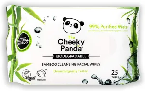 Biodegradable & Sustainable BAMBOO FACIAL WIPES by Cheeky Panda - pack 25 - FRAGRANCE FREE