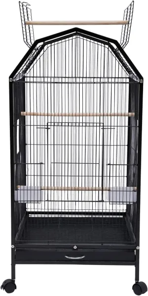 Bird Cage 17.917.939.9in Floor Standing Large Birdcage Metal Cage with Universal Wheels, Tray and Doors for Mid-Sized and Small-Sized Birds Cockatiel Sun Conure Green Cheek
