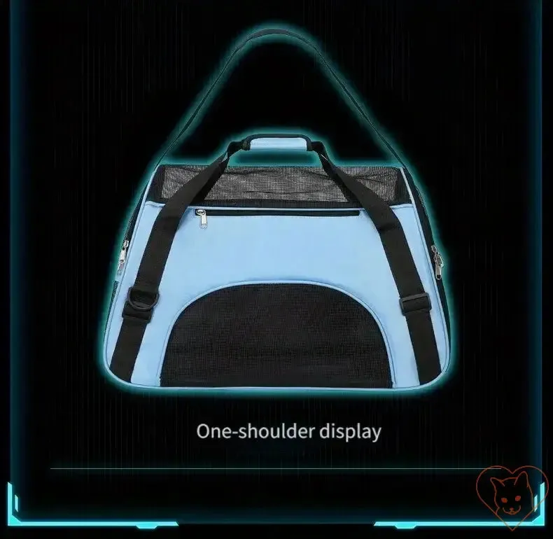 Breathable Pet Travel Bag – Four-Sided Mesh Cat & Dog Carrier with Cotton Mat