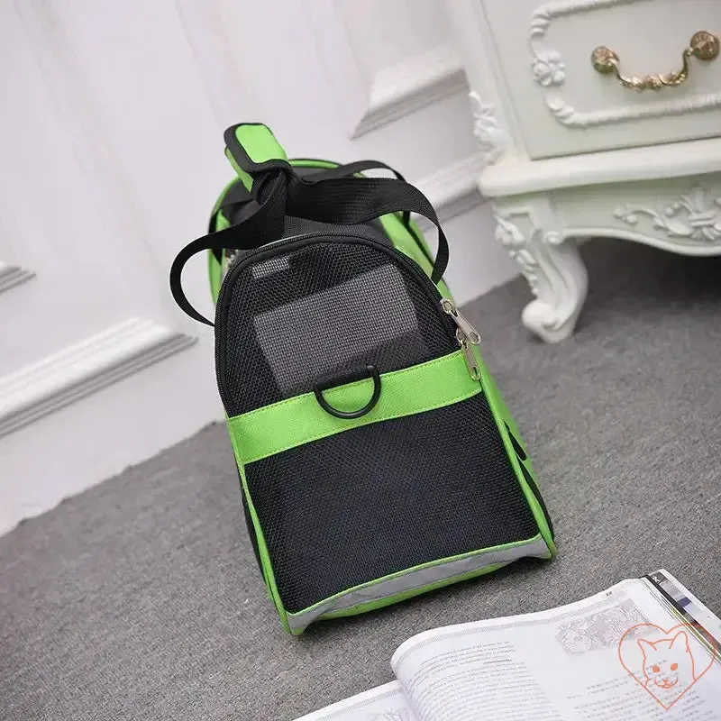 Breathable Pet Travel Bag – Four-Sided Mesh Cat & Dog Carrier with Cotton Mat