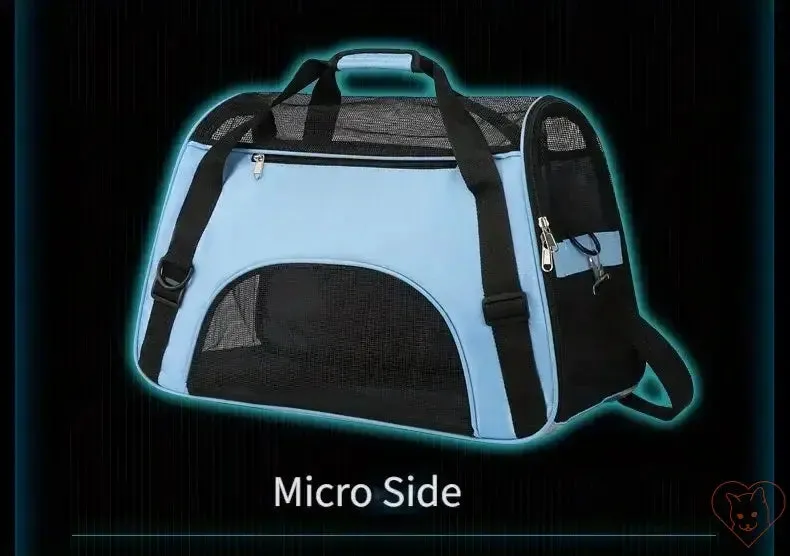 Breathable Pet Travel Bag – Four-Sided Mesh Cat & Dog Carrier with Cotton Mat