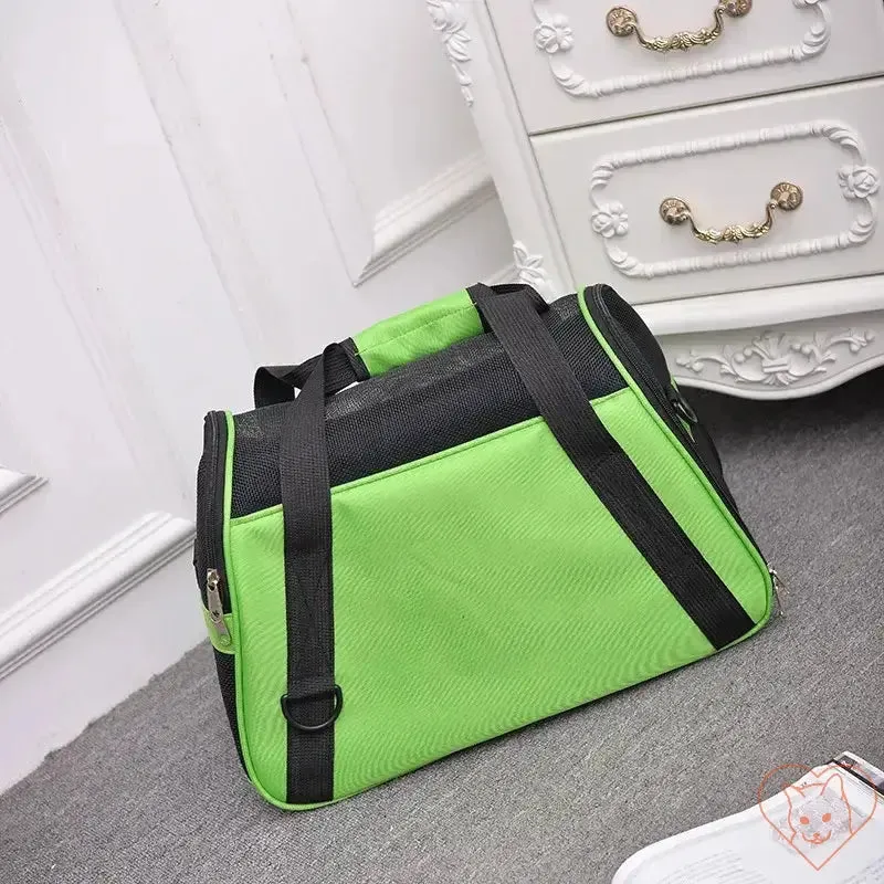 Breathable Pet Travel Bag – Four-Sided Mesh Cat & Dog Carrier with Cotton Mat