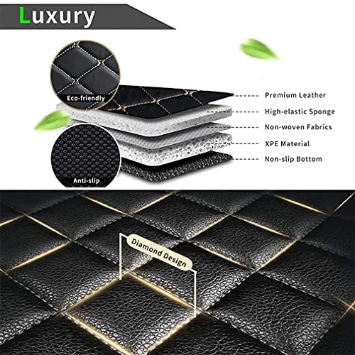 Car Floor Mats for Jaguar I-PACE 2018 Floor Liners Auto Carpets Luxury Leather Waterproof All Weather Protection Full Coverage Full Set (Red)