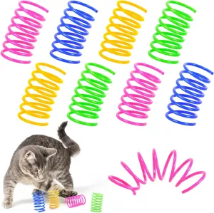 Cat Spiral Spring, 60 Pcs Indoor Adult Cat Relaxation Sports Toys, Spiral Bouncing Spring Training Cats to Swatting, Biting, Hunting, Kitten Interactive Toys