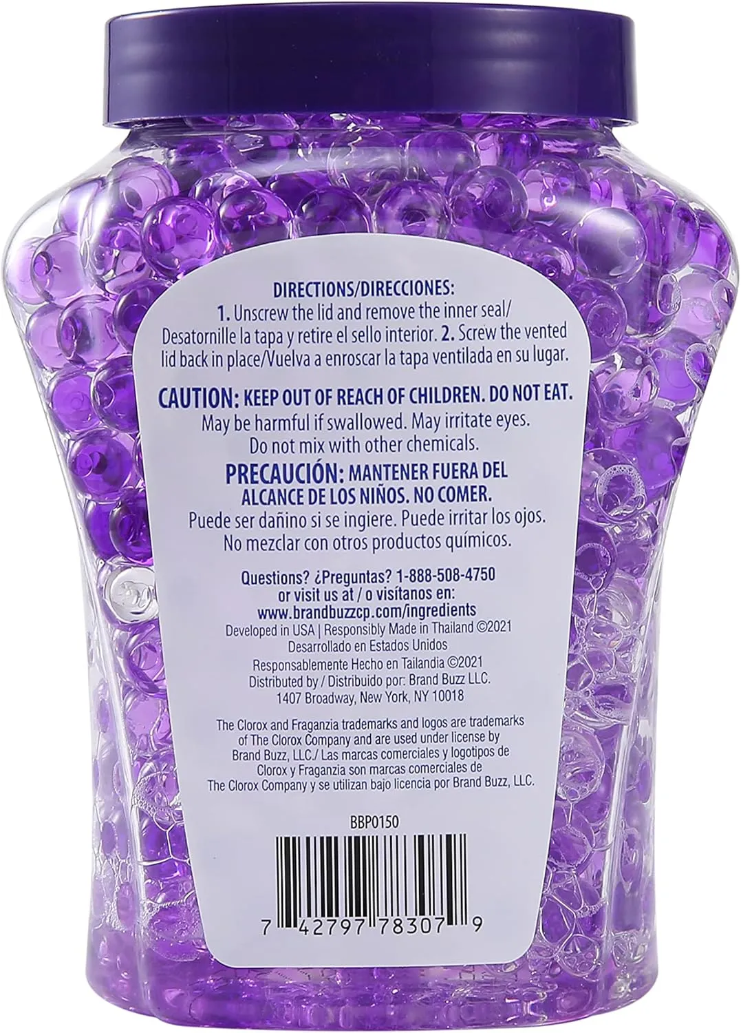 Clorox Fraganzia Air Care Air Freshener Crystal Beads in Lavender with Eucalpytus Scent Scent,12 Oz Lavender Eucalyptus Scented Air Freshener Gel Beads from Clorox Fraganzia for Car or Home(Pack of 1)