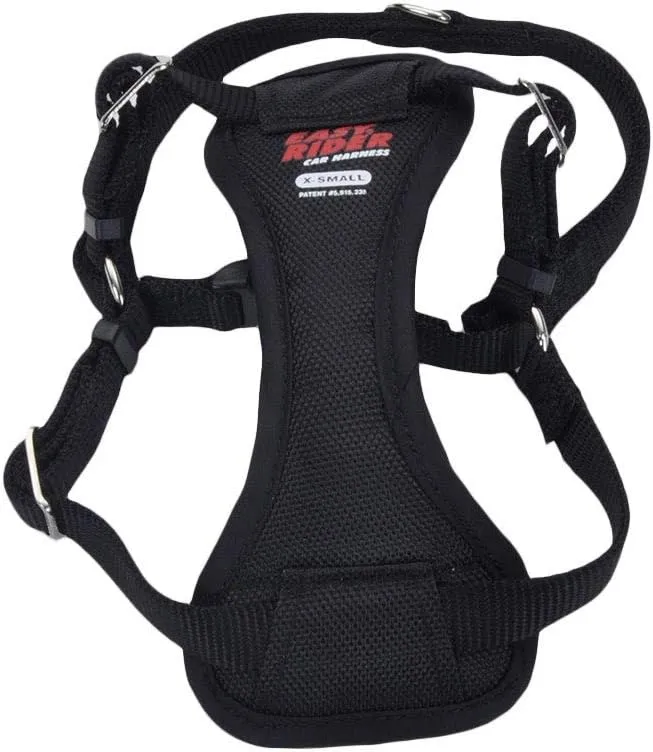 Coastal - Easy Rider - Adjustable Dog Car Harness, Black, XSM (12"-18")