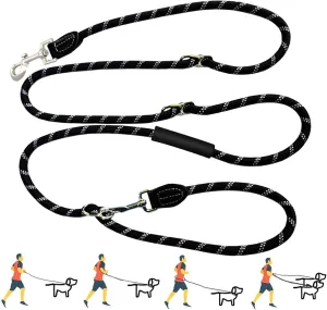 Crossbody Waist Leash for Dog Walking Long Heavy Duty Hands Free Dog Leash Nylon Tangle Free Reflective Adjustable No Pull Waistleash for Running Walking Training 0.4inch 9FT