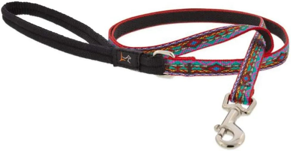 Dog Leash by Lupine 1/2" Wide El Paso Design 4-Foot Long with Padded Handle