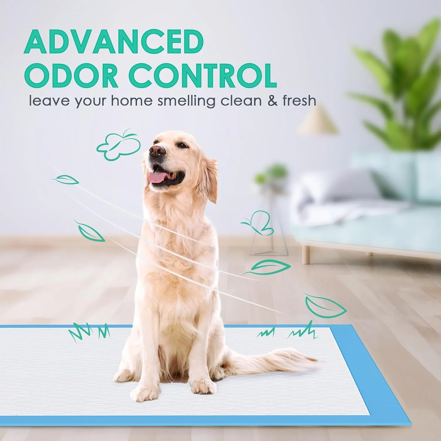 Dog Pee Pads Extra Large 28"x34", X-Large Puppy Training Pads with Adhesive Tabs, 6 Layers Thick, Super Absorbent, Leak-Proof, Quick-Dry, Potty Pads for Dogs and Puppies (30 Count)