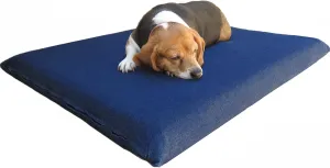 Dogbed4less Gel Memory Foam Dog Bed for Small to Medium Large Pet with Waterproof Internal Cover, Denim Blue External Cover 34X27X3 Inches