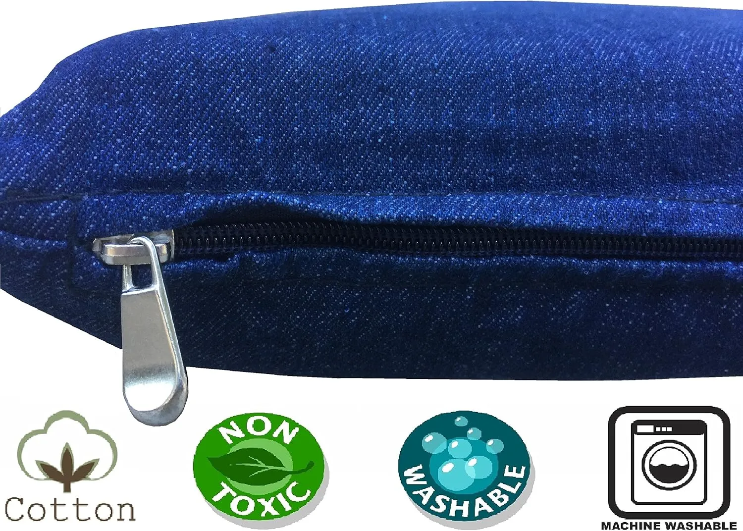 Dogbed4less Gel Memory Foam Dog Bed for Small to Medium Large Pet with Waterproof Internal Cover, Denim Blue External Cover 34X27X3 Inches