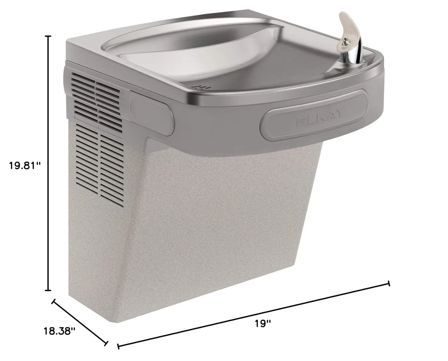 Elkay EZS8 EZ Wall Mounted Drinking Fountain with Water Cooler - Light Gray Granite