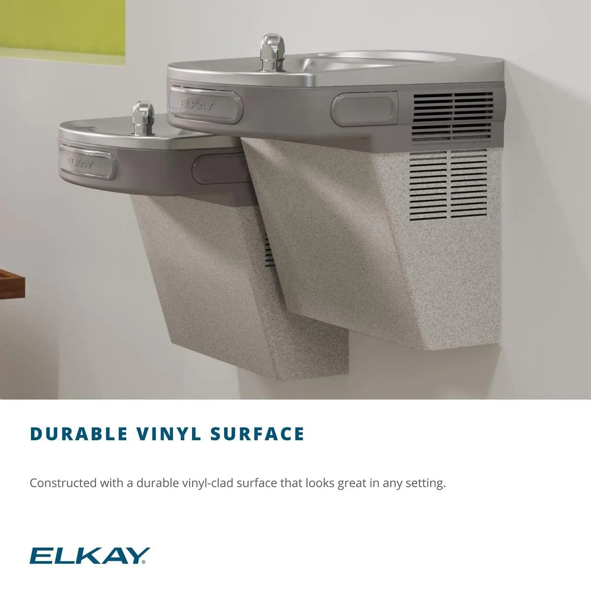 Elkay EZS8 EZ Wall Mounted Drinking Fountain with Water Cooler - Light Gray Granite
