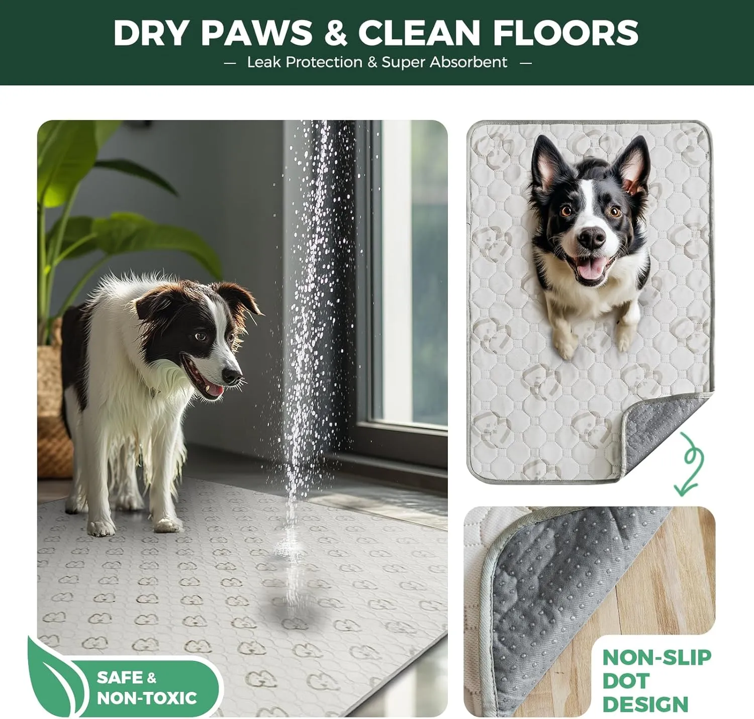 FXW Washable Pee Pads for Dogs, Puppy Pads with Super Absorbent, Specifically Designed for FXW Rollick/Homeplus 24inch 8 Panels Dog Playpen, Square, 63" x 63", 1 Pack
