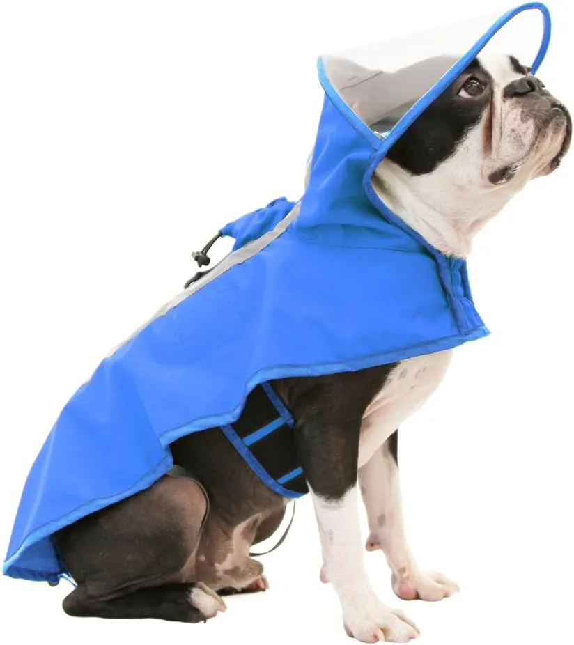 Gooby - Raincoat, Adjustable Rain Cap with See Through Visor, Blue, 2X-Large