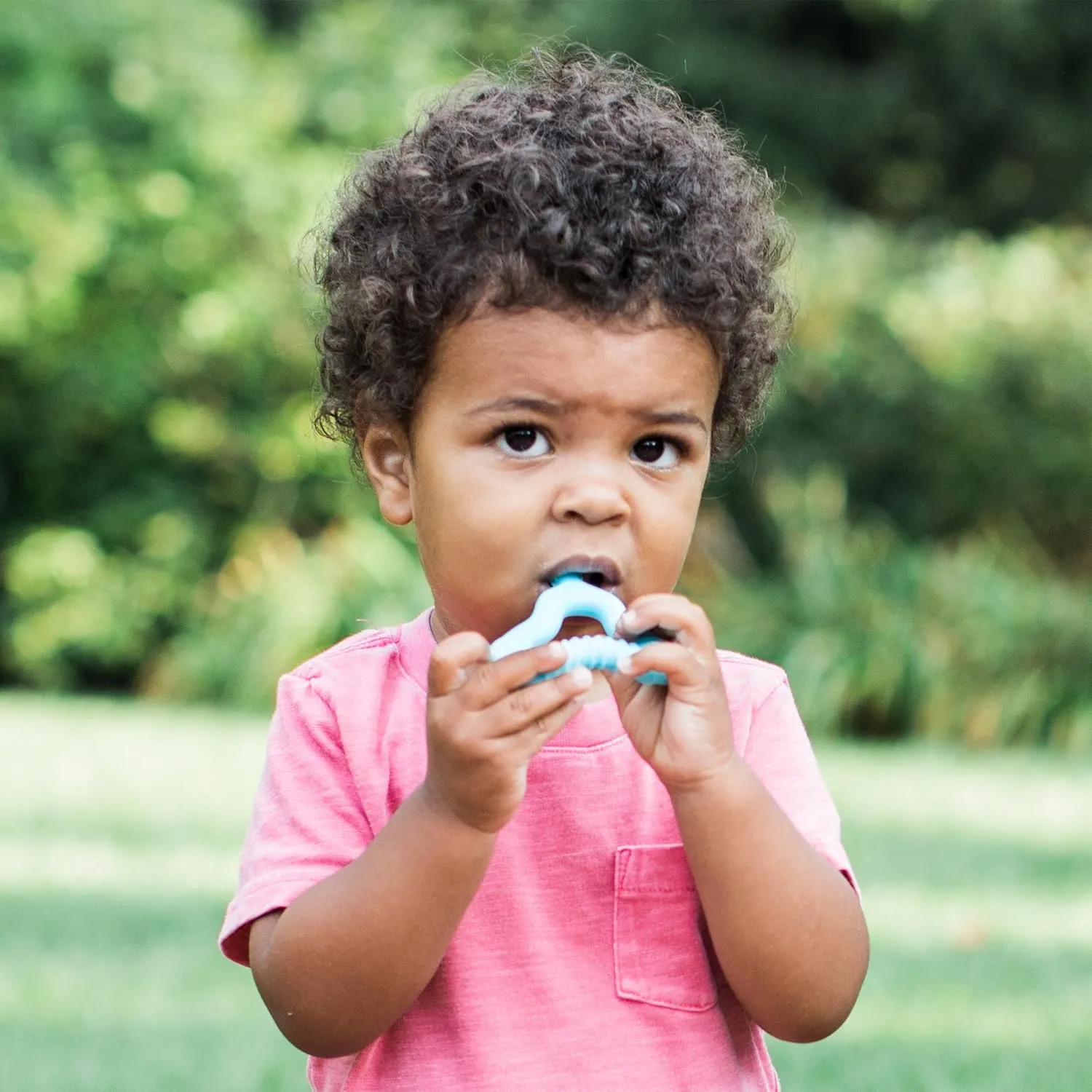 green sprouts Molar Teether made from Silicone | Soothes & massages baby's molar gums & teeth | Soft, flexible silicone eases pain, Easy to hold, gum, & chew, 1 Count (Pack of 1)