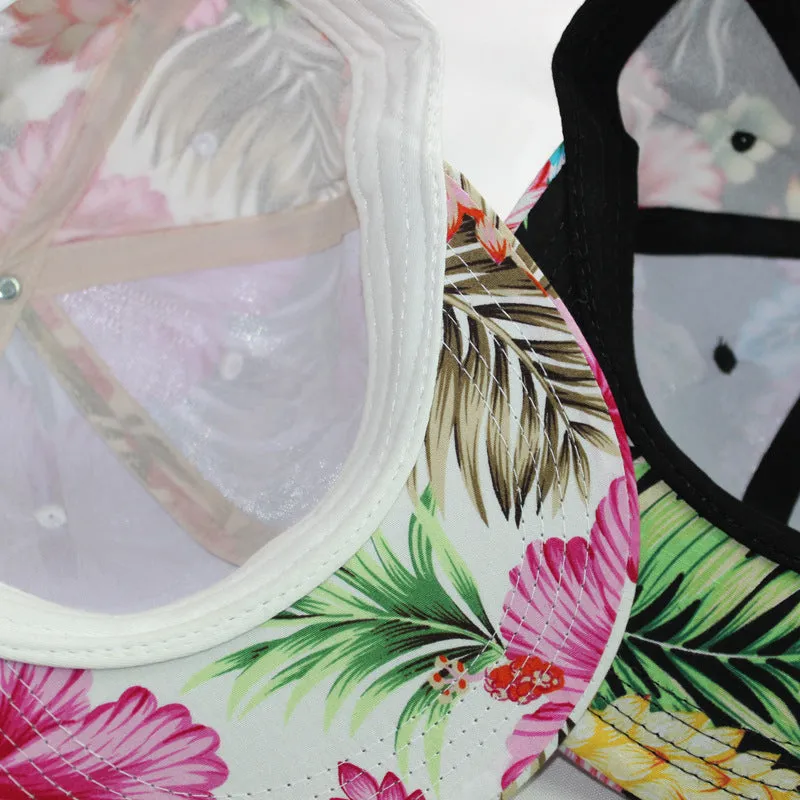 Hip Hop Floral  Beach Hat with Flat Brim