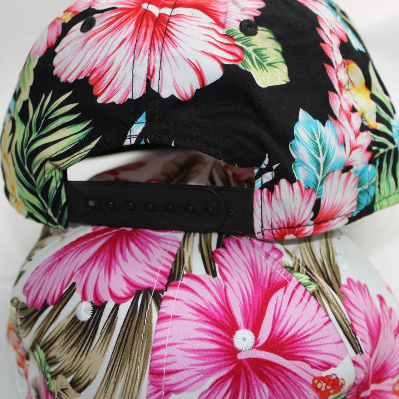 Hip Hop Floral  Beach Hat with Flat Brim