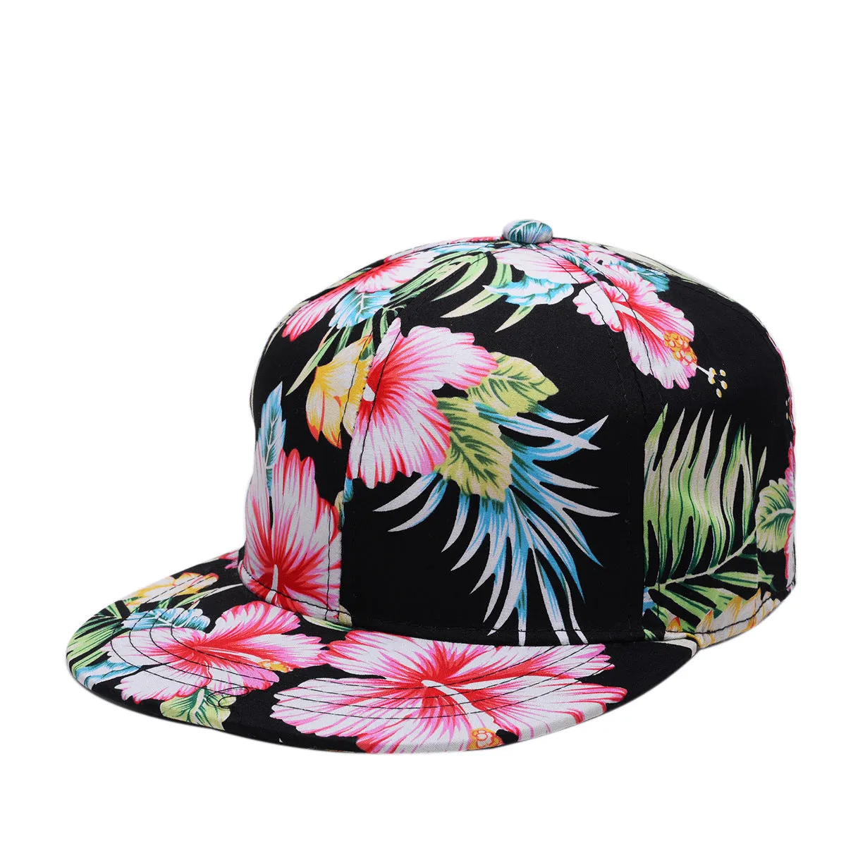 Hip Hop Floral  Beach Hat with Flat Brim