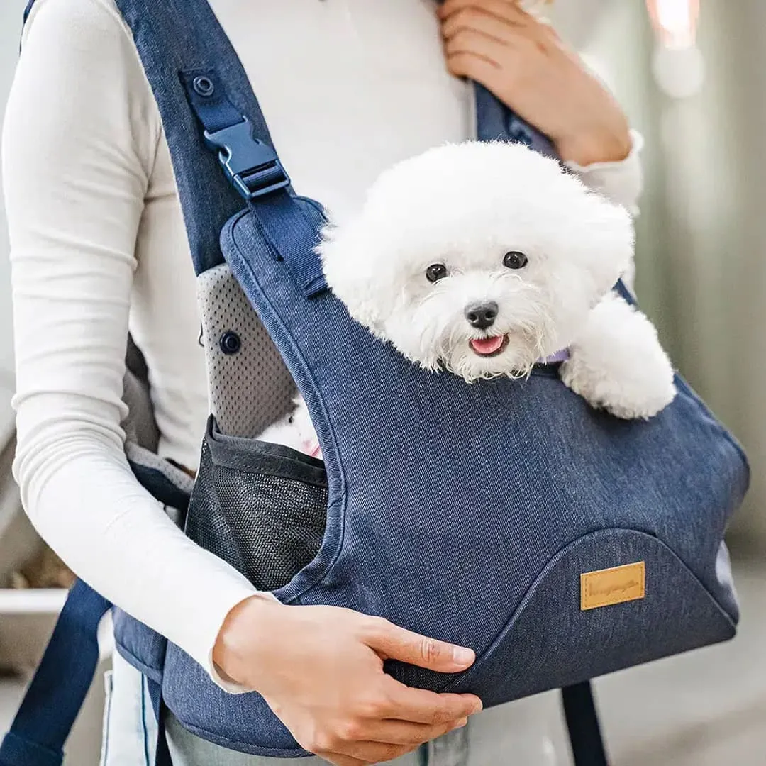 Ibiyaya Hug Pack Dog Sling Carrier, Best Puppy-Small Dog Front Chest Carrier for Walking