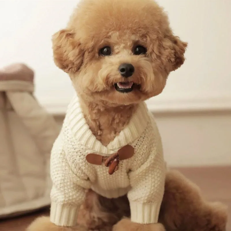 Knitted Preppy Dog Sweater