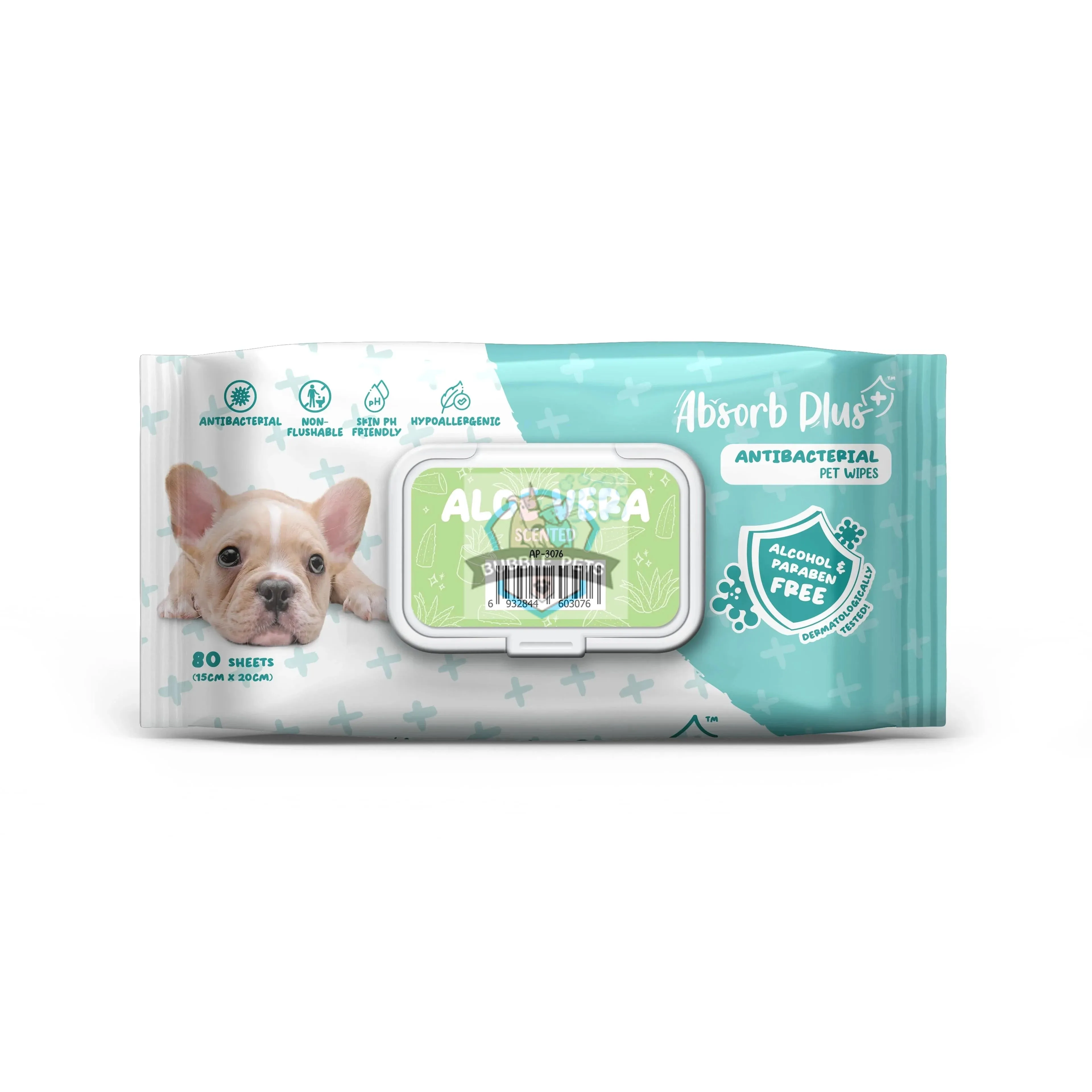 NEW LOOK: Absorb Plus Antibacterial Aloe Vera Scented Pet Wipes (3 Packs Promo)