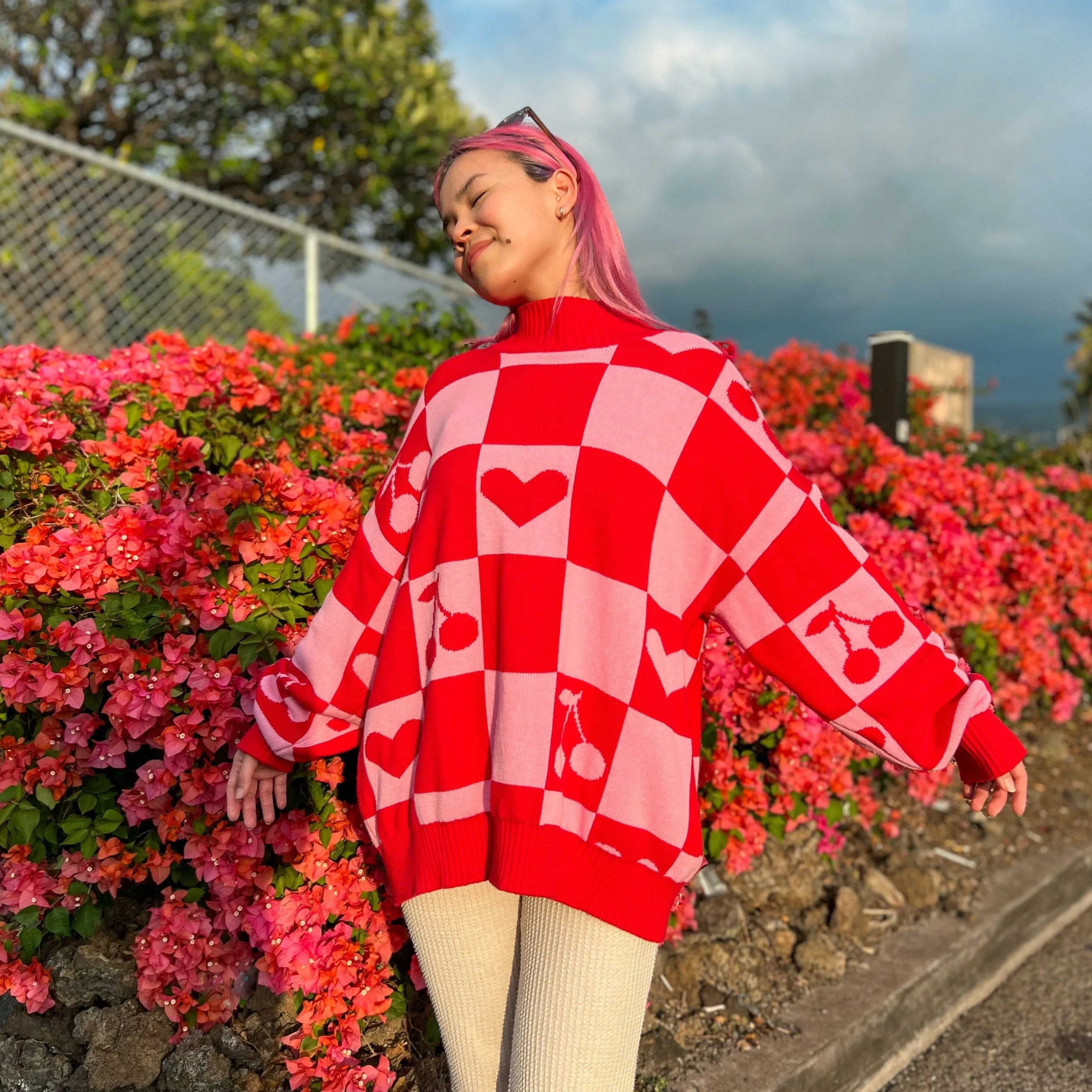 Oversized Human Knitted Love Sweater