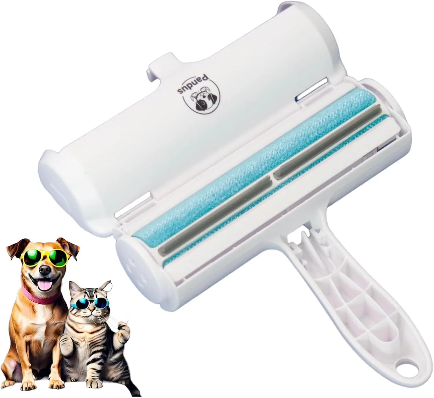 PANDUS Pet Hair Remover & Reusable Lint Roller for Cat and Dog Hair Remover, Couch, Carpet, Clothing (Blue)