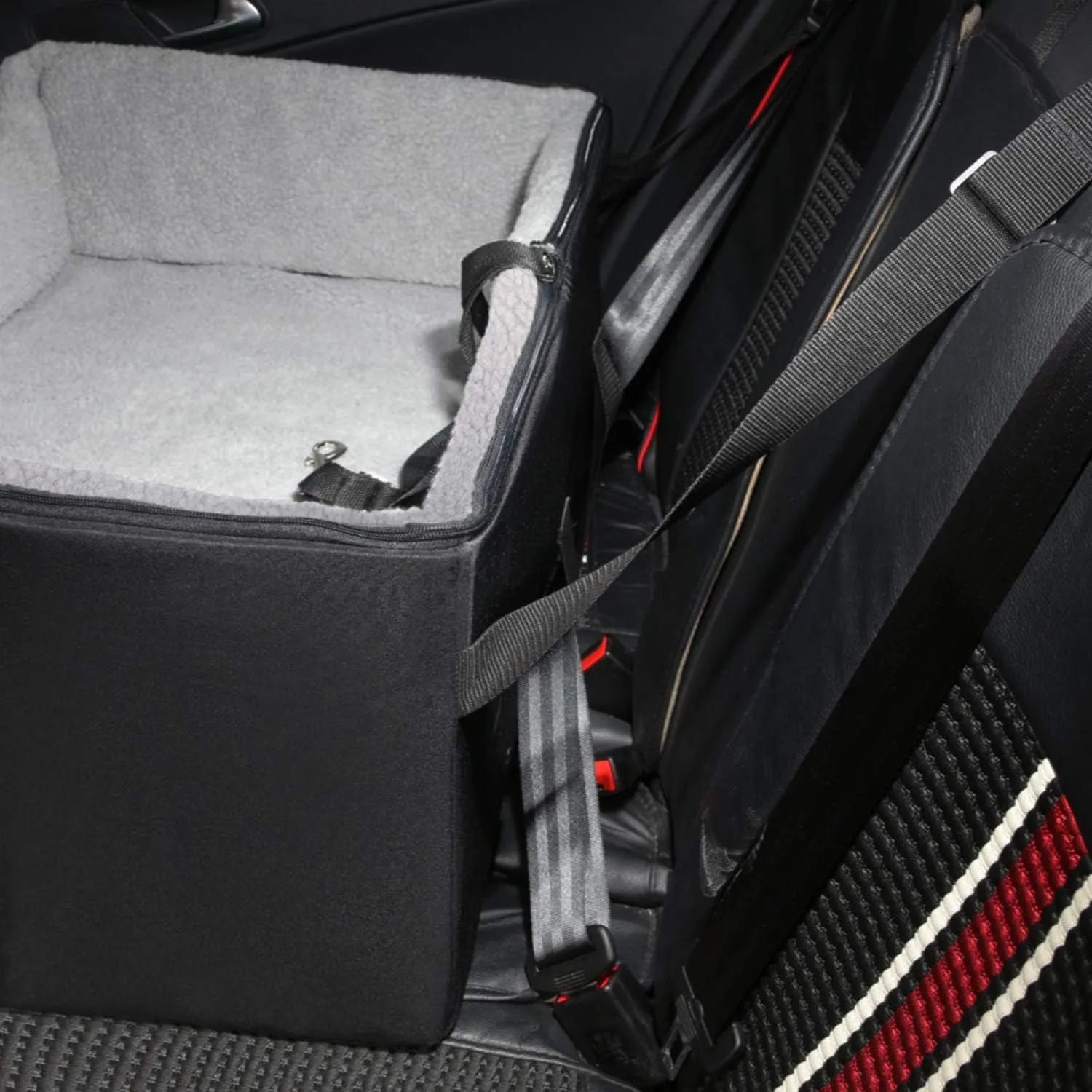 Pet Booster Seat for Medium Large Dogs Lookout Dog Car Seat Safety Pets Vehicles Bed for Back Seat 29" L x 19" W x 14" H, Black