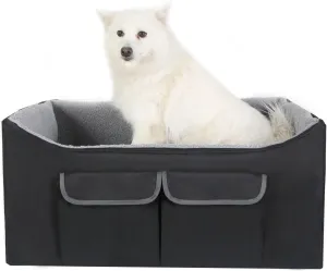 Pet Booster Seat for Medium Large Dogs Lookout Dog Car Seat Safety Pets Vehicles Bed for Back Seat 29" L x 19" W x 14" H, Black