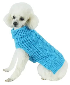 Pet Life ® 'Swivel-Swirl' Heavy Cable Knitted Fashion Designer Dog Sweater