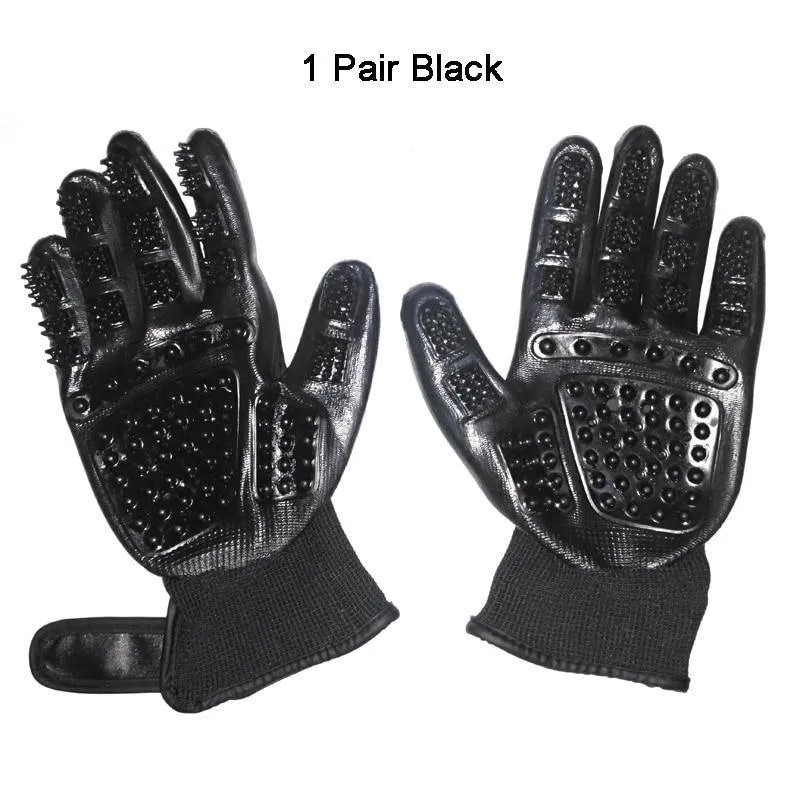 Pet Rubber Grooming Gloves Dog Cat Hair Cleaning Brush Comb