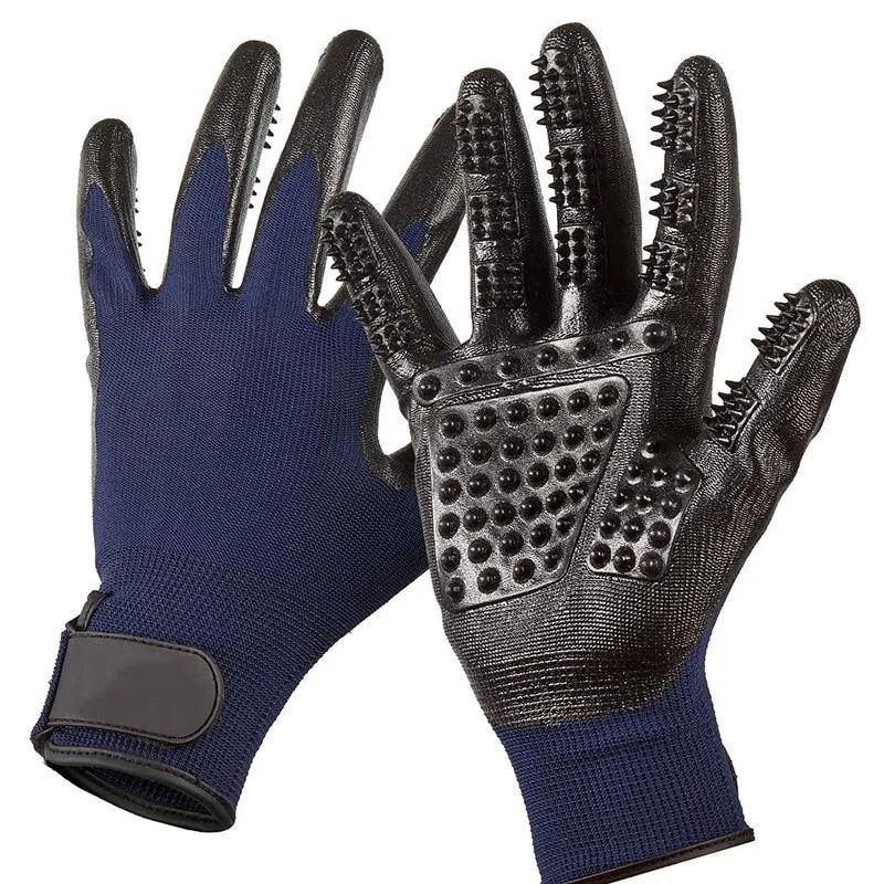 Pet Rubber Grooming Gloves Dog Cat Hair Cleaning Brush Comb