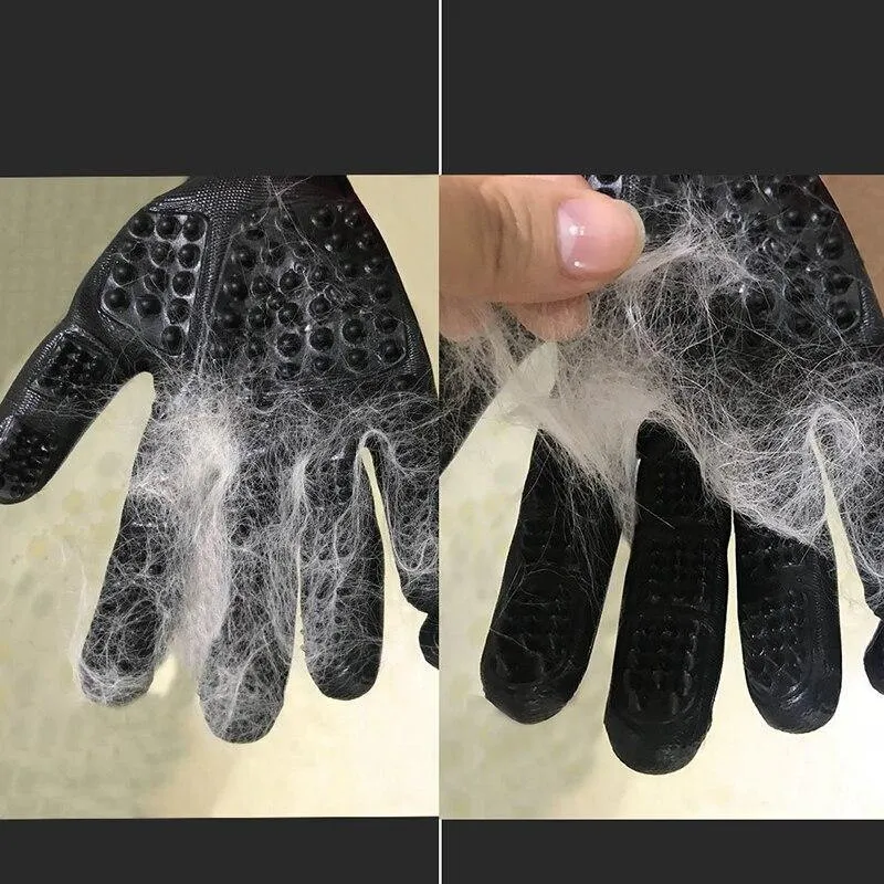 Pet Rubber Grooming Gloves Dog Cat Hair Cleaning Brush Comb