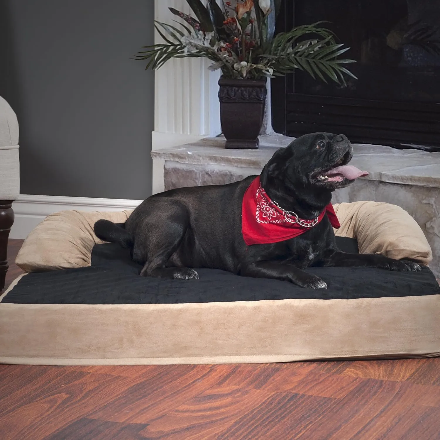 PETMAKER Orthopedic Memory Foam Pet Bed with Bolster, Medium