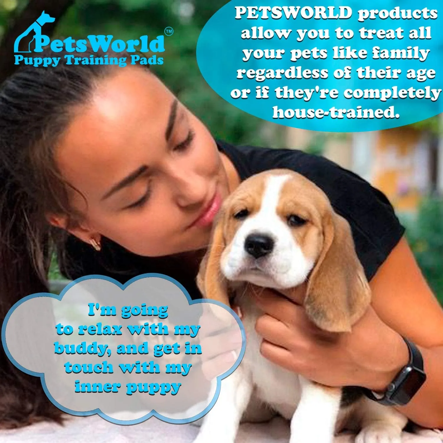 PETSWORLD Puppy Pads, 23x36 Inch, 200 Count - Puppy Pee Pads for Dogs, Tear Resistant, Economy Value, Super-Absorbent Polymer Gel Core, Perfect for Puppies, Smaller Dogs