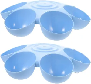 POPETPOP 2pcs Cat Food Water Bowls Plastic Dog Cat Feeder Bowls Multi-cat Feeder 6-Meal Kitten Food Dishes Petals Shaped Cat Bowls Dog Food Bowl Blue